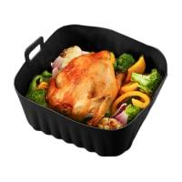 Air Fryers Oven Baking Tray Fried Chicken Basket Mat Airfryer Silicone Pot Round Replacemen Grill Pan Air Fryer Accessories