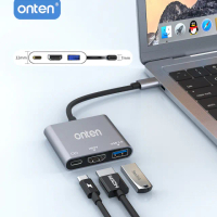 【ONTEN】Type-C 三合一多功能HUB轉接器 HDMI轉接線 Mac筆電轉換頭