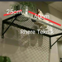 [ Tata Mall ]  |   rak pot bunga rak helm rak gantung tempel dinding serbaguna - Putih, 25x70cm