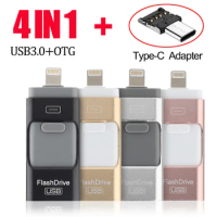 USB flash drive for iphone 7plus apple Pen Drive 128g 32g 64g Android OTG Pendrive for sony huawei U Disk 4 in 1 memory stick