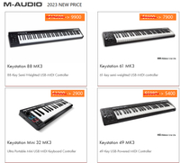 M-AUDIO Keystation MK3 MIDI 鍵盤 49、61 、88 鍵 控制器 [一年保固總代理公司貨]