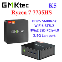 GMKtec K5 Ryzen 7 7735HS MINI PC Windows 11 WIFI6 BT5.2 DDR5 5600Mhz PCIe4.0 Nvme SSD 32GB 1TB 4TB USB4.0 Desktop Gamer Computer