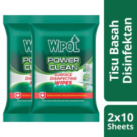 Wipol Wipes Tisu Basah Disinfektan 10 Sheets isi 2