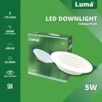 LUMA Lampu Plafon LED Downlight 5 Watt 5W 400L E27 170-240V / Lampu Downlight LED 3 Warna Putih / Na