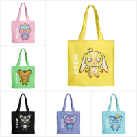 ItsFunneh Krew District Merch Bag Shopping Bags Reusable Shoulder Shopper Bags Casual Handbag 2023 New Harajuku Bags