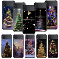 Bright At Night Christmas Tree Phone Case For Samsung Galaxy Z Flip 5 Z Flip 4 Z Flip3 5G Shell for Galaxy Z Flip Hard Cover