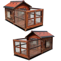Hot Sell Multi- Layer Luxury Solid Folding Wood Pet outdoor House Dog Villa Wooden Indoor Dog House