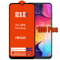 100pcs 21D Tempered Glass Full Glue Cover Film Screen Protector For Samsung Galaxy A21S A01 A11 A21 A31 A41 A51 A61 A71 A81 A91