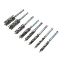 8pcs 8-19mm Wire Brush Wheel Cup Brush Set Stainless Steel Cleaning Brush Hex Handle Drill Brushes For Power Drill Impact Driver