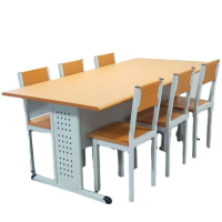鋼木閱覽桌圖書館椅閱覽室桌椅組合閱讀鋼書架學校辦公桌