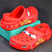Hot  Lightninged Mcqueen Crocs Pixar Waterproof Summer Slippers Outdoor Beach Holey Shoes Crocs Sand