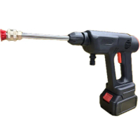 【TT-POWER】數位顯示無線高壓洗車槍組配含通用牧田18v5.0 Type-c版電池Type-c線(贈復古水洗風卡扣盒)