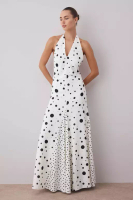 Trendyol Black And White Polka Dot Woven Maxi Evening & Graduation Dress