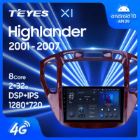 TEYES X1 For Toyota Highlander 1 XU20 2001 - 2007 Car Radio Multimedia Video Player Navigation GPS Android 10 No 2din 2 din DVD