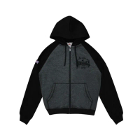 【LONSDALE 英國小獅】潮流撞色LOGO加絨連帽外套(灰色 LT250952)