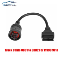 For Deutsch J1939 9pin to 16pin Truck Cable J1939 9 Pin to OBDII/OBD2 16 PIN Female Diagnosctic Tool OBD Connector