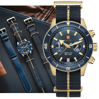 Rado 雷達表 Captain Cook 庫克船長 青銅 計時機械錶 43mm 藍色 R05 R32146208