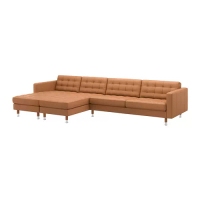 LANDSKRONA 五人座沙發, 含躺椅/grann/bomstad 金棕色/金屬, 360x158x78 公分