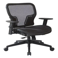 Adjustable Dark Air Grid Executive Office Chair with Lumbar Support and Padded Arms Commercial Use Approved Ergonomic Rolling