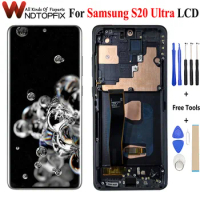 New OLED 6.9" For Samsung Galaxy S20 Ultra 5G LCD Display Touch Screen Digitizer Assembly Parts For Samsung S20Ultra Display LCD