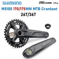 Shimano Deore M5100 Crankset 11 Speed MTB 11S Candle Foot 175 170mm Mountain Bike Pedivela 26T 36T BB52 MT500 Bicycle Crank