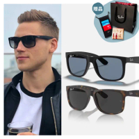 【RayBan 雷朋】方形膠框偏光太陽眼鏡(RB4165F-622/2V、865/87 55mm偏光鏡片)