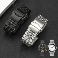 Solid Steel Metal Double Lock Buckle Watchband for Citizen Tissot IWC Seiko Omega Watch Band Belt Men 18 20 22 24mm Watch Strap