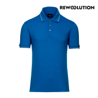 【Rewoolution】男CRATER 190g短袖Polo衫[寶藍](羊毛衣 短袖Polo衫 登山 吸濕排汗)
