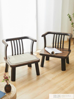 日式實木矮椅子靠背小凳子飄窗榻榻米座椅護腰床上椅和室椅無腿椅