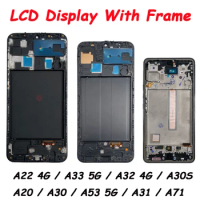 LCD Display Touch Screen Digitizer Assembly For Samsung A01 A12 A03 Core A10S A20S A33 A53 5G A71 A51 With Frame Repair Parts