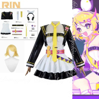 Muse Dash เกมคอสเพลย์ Linkage Twin Twin Virtual Idols Rin เลเซอร์สะท้อนแสงเสื้อผ้าหนังคอสเพลย์เครื่อ