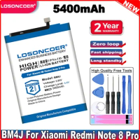 LOSONCOER 5400mAh BM4J Replacement Battery For Xiaomi MI Redmi Note 8 Pro MI Redmi Note8 Pro Mobile Phone Batteries