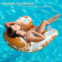 Floating Chair Ergonomic Pool Float Chair with Cup Holder for Kids Adults U-shaped Swimming Pool Lounge Chair with for Ultimate