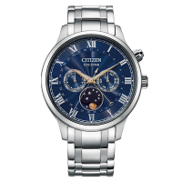 CITIZEN 星辰 亞洲限定 光動能紳男月相手錶AP1050-81L