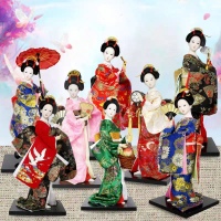100% xác thực Búp bê Nhật Bản, Búp bê Geisha mặc kimono truyền thống Nhật Bản cao khoảng 30cm/ Quà