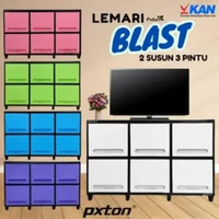 LEMARI PLASTIK BLAST 2 SUSUN MEJA TV MINIMALIS / RAK PAKAIAN plastik BLAST COKLAT