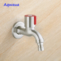 Aqwaua Bibcock SUS304 Stainless Steel Faucet Garden Faucet Angle Valve Water Valve Stop Valve Control Bathroom Accessories