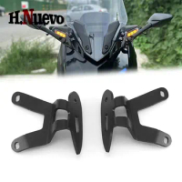 For YAMAHA XMAX300 2023 2024 Motorcycle Windshied Rear View Mirrors Coverter Adapterr Bracket Mirror Clamp Set Accessories
