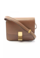 Celine Pre-Loved Celine classic box Small Shoulder bag leather Brown