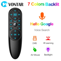 Q6 Pro Voice Remote Control 2.4G Wireless Air Mouse with Gyroscope color Backlit IR Learning for Android TV Box tx9s x1 x3 pro