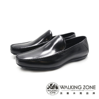 WALKING ZONE(男)方頭車縫樂福皮鞋 男鞋-亮黑色