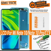 AMOLED LCD Display with frame for Xiaomi Mi Note 10, note 10 Pro, mi CC9 pro, touch screen digitizer, repair parts, 6.47 inch