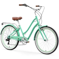 EVRYjourney Steel Women's Step-Through Touring Hybrid Bike, 1/3/7/21 Speed 26" Bicycle, Multiple Colors