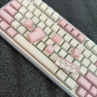ECHOME Marble Keycaps Set 142keys Custom Pink jelly Keyboard Caps SA Profile Artisan Key Caps Mechanical Keyboard Accessory Gift
