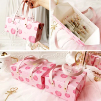 10pcs Wedding box with handle,Candy box,Cookies box,Gift box,Packaging Pastry box ,Goodies Bag,Door 