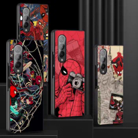 Phone Case for Samsung Galaxy Z Fold4 ZFold4 Z Fold3 Z Fold5 5G Marvel Spiderman Art Cool Black Shockproof Cases Cover Capa