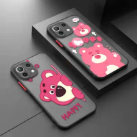 Case For Xiaomi 13 Poco 12 10T C40 C51 11 Lite 9T X3 X4 M5 Pro Matte Cover Lotso Pink Bear Cartoon