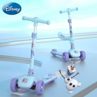 【Disney 迪士尼】冰雪奇緣凱蒂貓兒童成長型騎滑二合一折疊三輪滑板車滑步車(Hello Kitty)