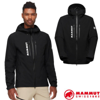 【MAMMUT 長毛象】男 Freeflight HS Thermo 輕量保暖防風防水連帽軟殼外套.夾克.風雨衣_1010-30960-0001 黑