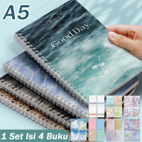 4Pcs Buku Notebook A5 Spiral - Desain Kartun, Isi Tebal Untuk Perlengkapan Sekolah